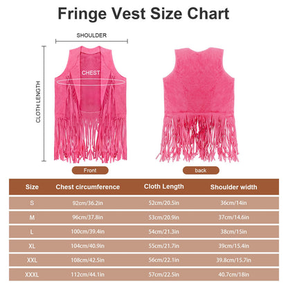 HyperFun Cowgirl Outfits for Women Western Costume Accessories Cowboy Hat Tassels Fringe Vest Earring Hippie Glasses Bandana For Halloween