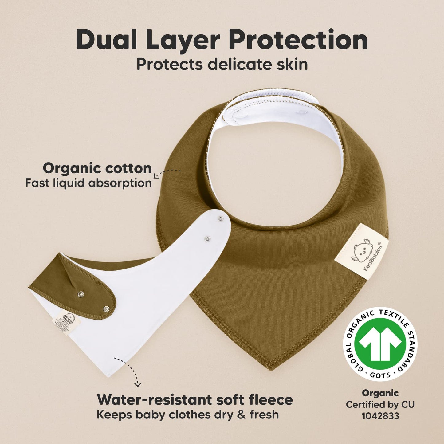 8-Pack Organic Baby Bandana Bibs for Boys, Girls - Super Absorbent Triangle Baby Bibs for Drooling and Teething Infant, 100% Cotton Extra Soft for Newborn, Infant 0-36 Months (Basics)