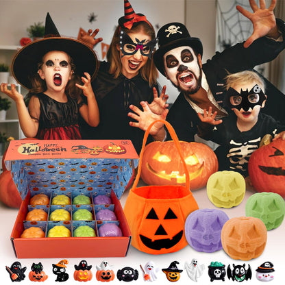 12 Piece Halloween Bath Bombs with Toys Inside for Kids, Bath Bombs with Surprise Inside, Halloween Party Favors for Kids, Halloween Trick or Treat Treat Gifts…