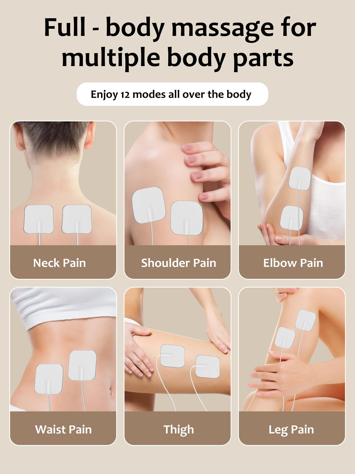 24 Modes TENS EMS Unit for Pain Relief, Muscle Stimulator Machine with 8 Reusable Electrode Pads - FDA Cleared 3-in-1 Device, 40 Intensity Levels, 90 Min Timer, Back/Neck/Knee Therapy, Pulse 2-150Hz