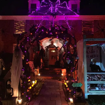 Dazzle Bright 2 Pack Purple and Orange Fairy String Lights, Total 80FT 240LED Solar Powered Fairy Lights with 8 Modes, Waterproof Copper Black Wire Lights for Outdoor Yard Party Halloween Decorations