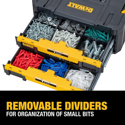 DEWALT TSTAK Tool Storage Organizer with Double Drawers, Holds Up to 16.5 lbs. (DWST17804)