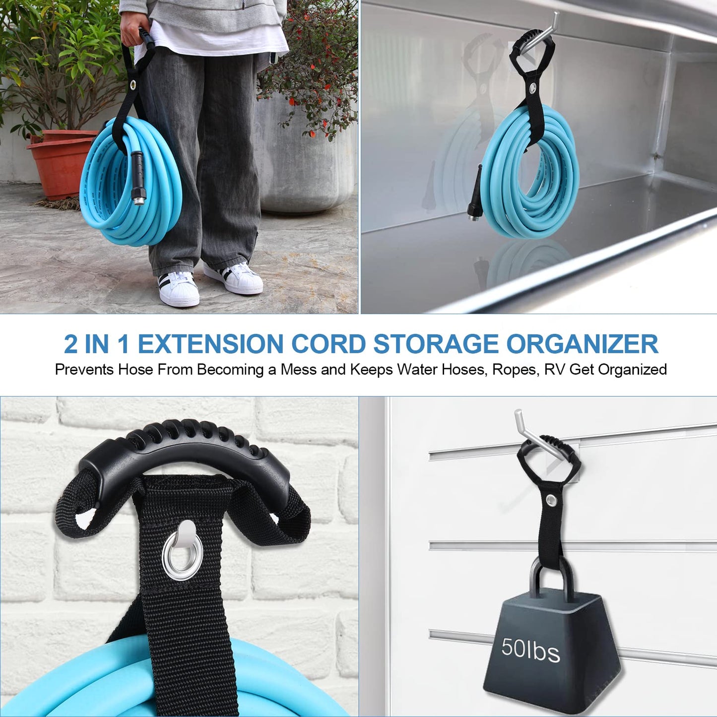 Gociean 25ft Upgraded RV Water Hose with Storage Straps, 5/8" RV Drinking Water Hose, Leak Free and Anti-Kink Design, Camper Fresh Water Garden Hose for RV, Camper, Truck and Car