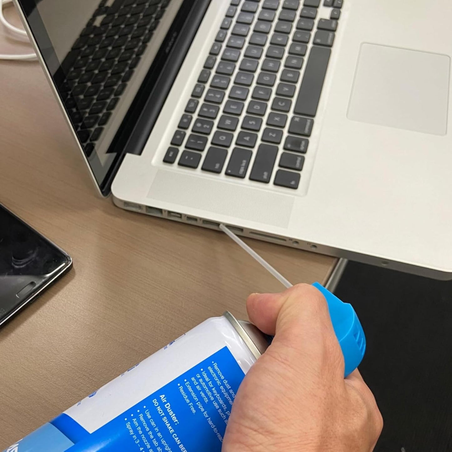 Laser Compressed Air Duster Spray 400ml with Air Blower Extension Tube - Cleaning Kit for Keyboard, Computer Monitor Vents, TV Edges, Printer, Laptop, Desktop PC, Digital Camera