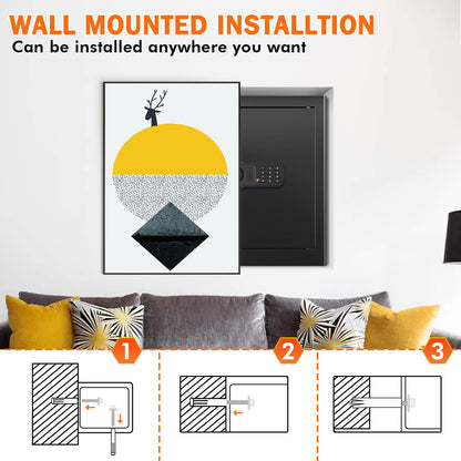 Large Fire proof Safe Box for HOME USE, 2.3 Cuft Digital Security Box with Combination Lock & Fireproof A4 Document Bag, Home Safe Fireproof Waterproof for Money Medicine Documents Valuables