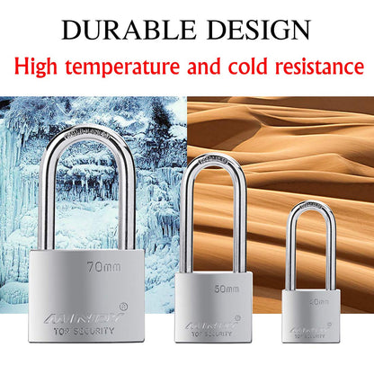 40mm Long Shackle Padlocks for Outdoor Use All Weather Resistant, Alloy Steel Heavy Duty Lock with 4 Keys