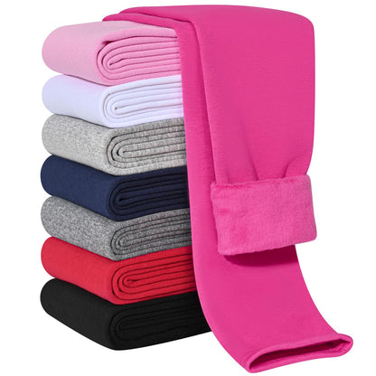 Kiiavoro Girls Fleece Lined Leggings Cotton Kids Winter Warm Leggings Thick Thermal Tights Pants