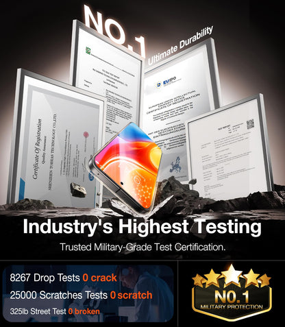 TORRAS Top-Notch Aerospace Glass for Samsung Galaxy S24 Ultra Screen Protector [12Ft Military-Grade Shatterproof] Anti-Scratch Tempered Glass Full Coverage Fit Screen Protector S24 Ultra 6.8" 2-Pack