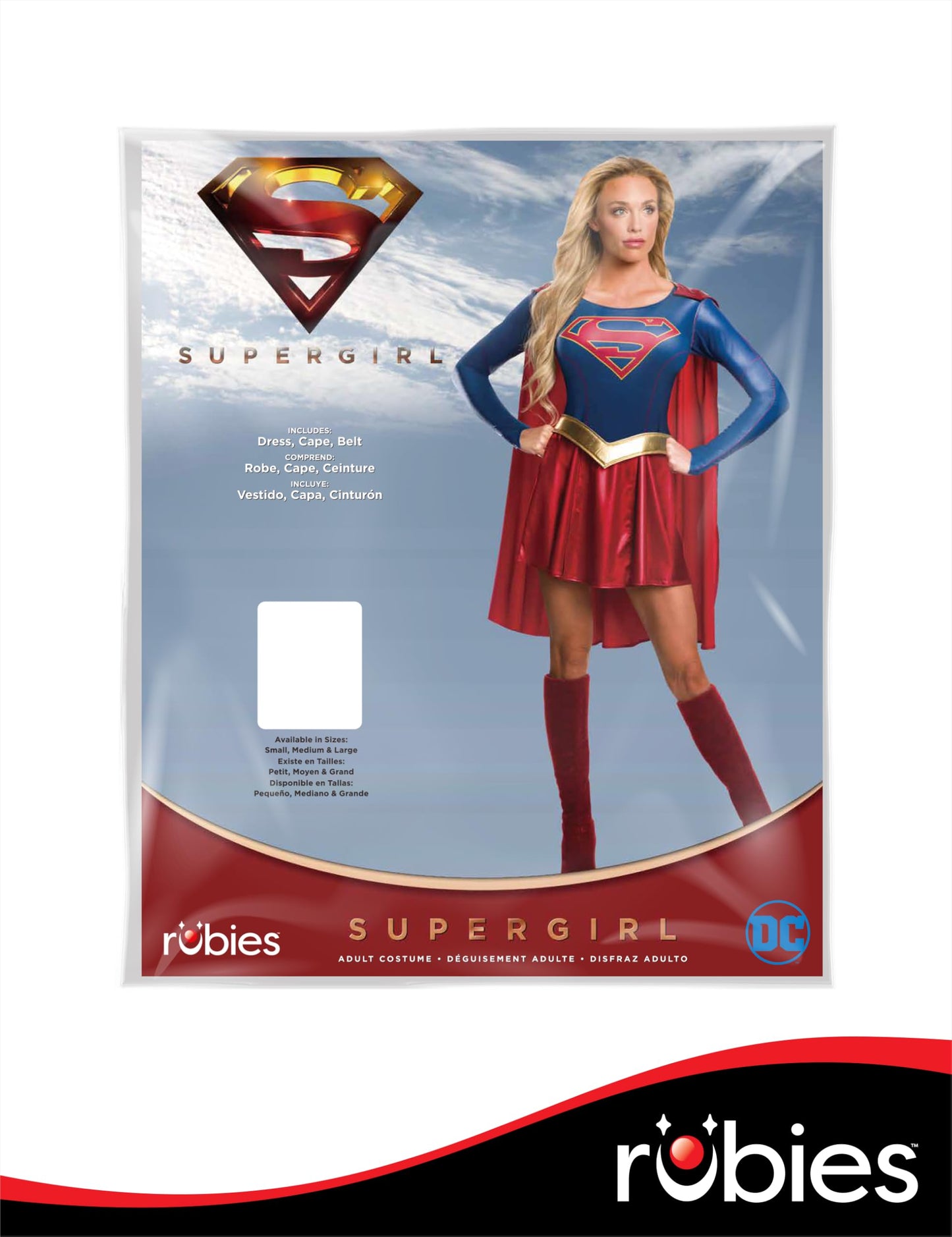 DC Superheroes Supergirl TV Series: Supergirl Costume Dress for Adults by Rubies, Women's Medium