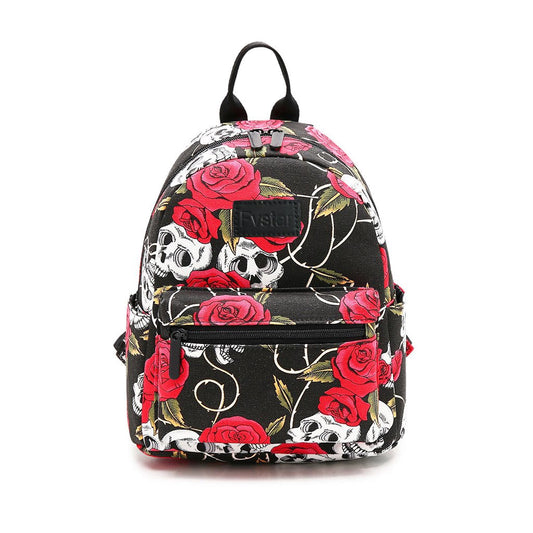 Fvstar Skull Girls Backpack Purse Mini Women Backpack Teens School Satchel Cute Lightweight Purse Casual Outdoor Travel Daypack for Birthday Gifts