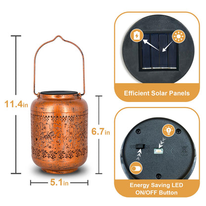 Dragonfly Solar Lanterns Outdoor Waterproof Dragonfly Birthday Gifts for for Women Mom Grandma, Hanging Solar Lights Garden Decoration Outside for Yard, Patio,Pathway Landscape