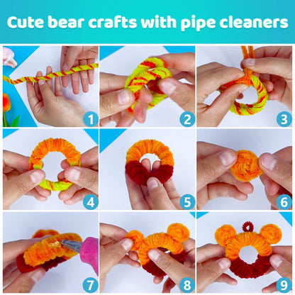 Iooleem 200pcs Black Pipe Cleaners, Chenille Stems, Pipe Cleaners for Crafts, Pipe Cleaner Crafts, Art and Craft Supplies.