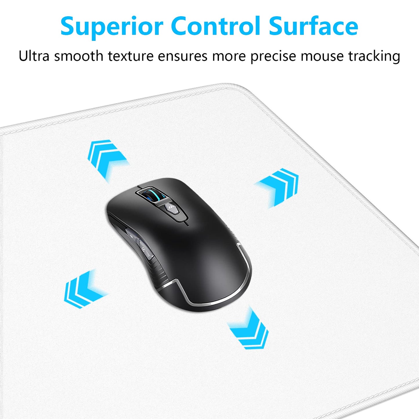 Dapesuom Large Gaming Mouse Pad, Extended Mouse Mat with Stitched Edges, Full Size Keyboard Pad with Non-Slip Base, Big XXL Computer Desk Mats for Gamer, Laptop, Office, 31.5 x 15.7in, Ivory White