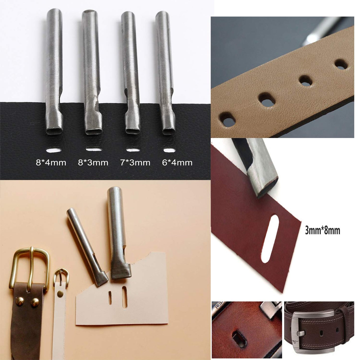 Dorhui Leather Craft Tools Kit, Leather Working Tools and Supplies Leather Craft Stamping Tool Waxed Thread Groover Awl Stitching Punch Hole for Leather Artworks