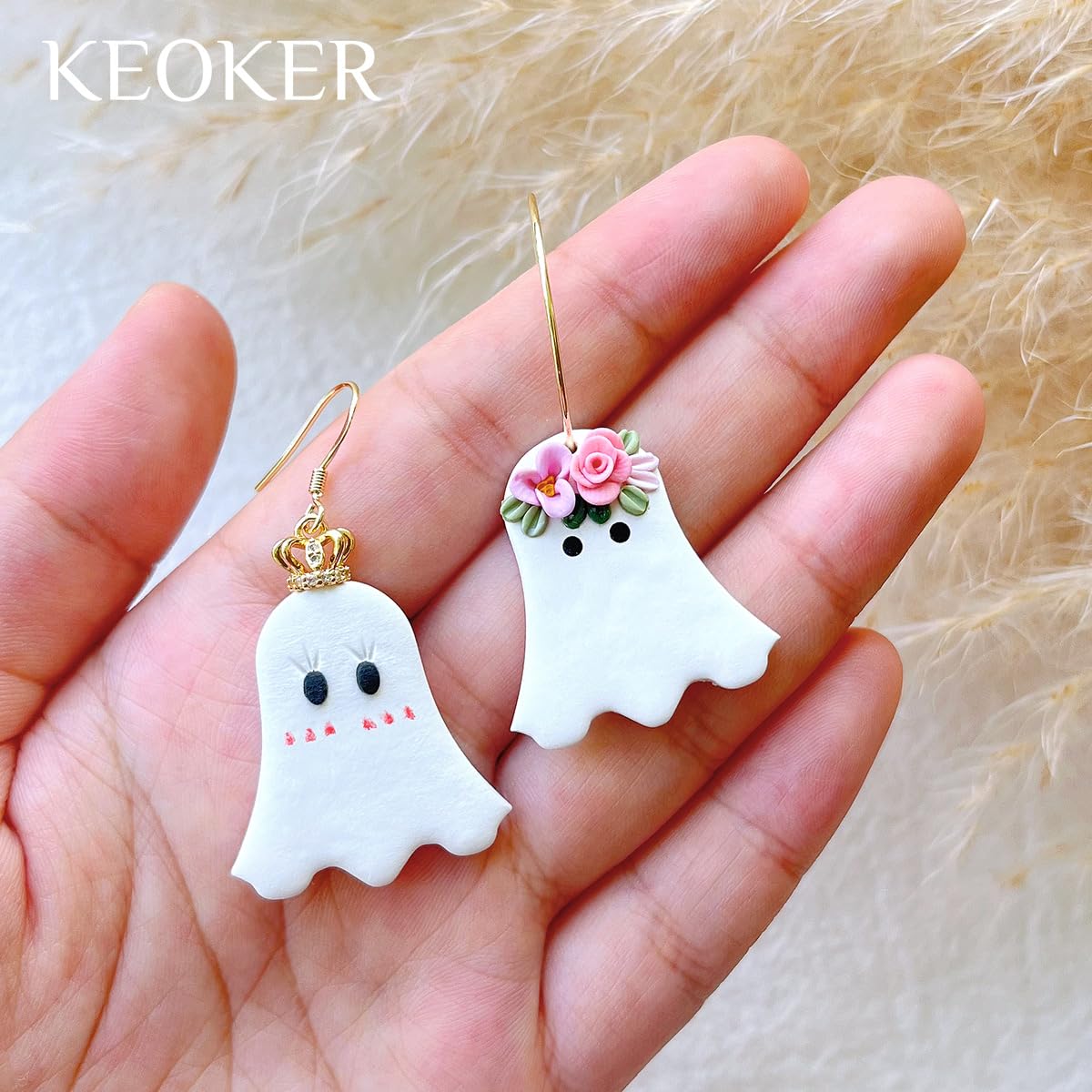 Keoker Halloween Clay Cutters, Clay Cutters for Halloween Earrings Making, 10 Shapes Halloween Clay Earrings Cutters, Halloween Polymer Clay Cutters (Earrings Clay Cutters 1)