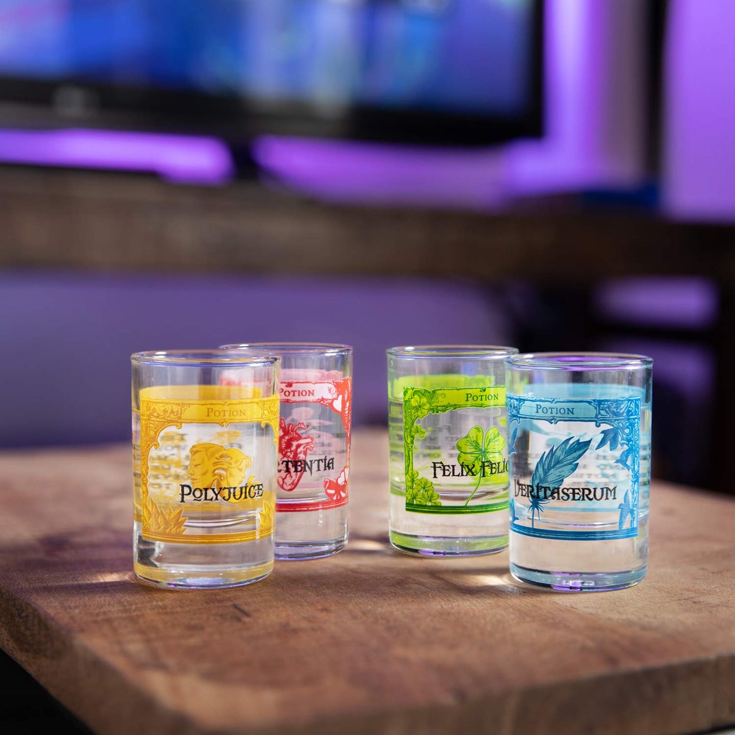 getDigital Magic Potion Shot Glasses Set - 4 Magic Glass Tumblers for Spirits & Liqueurs - 4cl Each, Dishwasher Safe