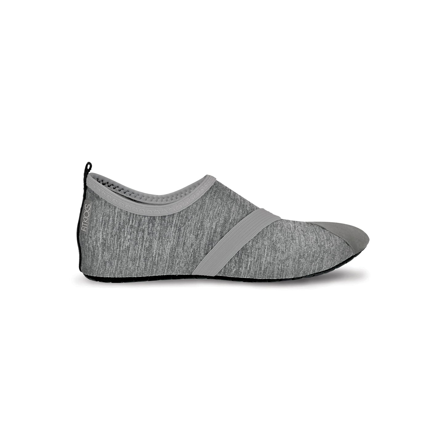 FITKICKS Original Women's Foldable Active Lifestyle Minimalist Footwear Barefoot Yoga Sporty Water Shoes - Heathered Gray/Gray, Medium
