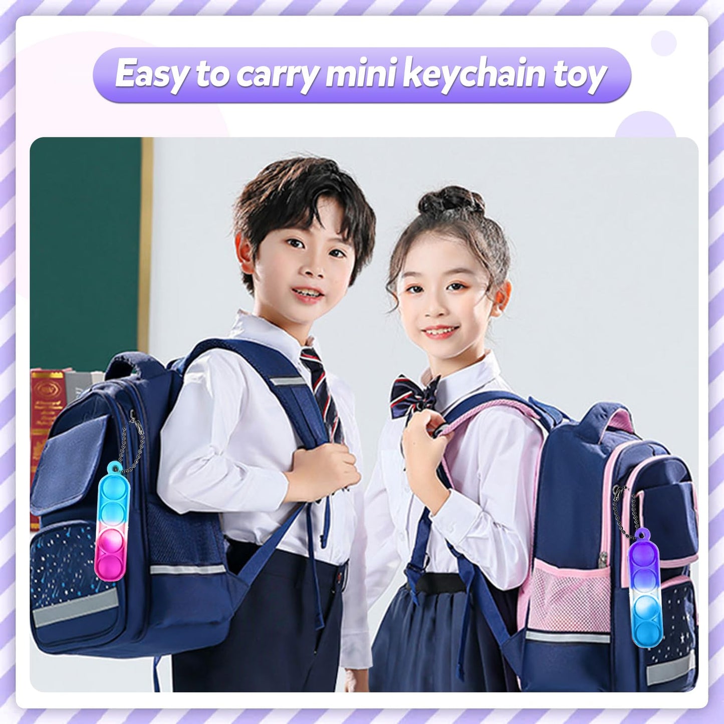 260 PCS Pop Keychain Bulk Party Favors,Fidget Toys for Kids Bulk Mini Pop Keychain Sensory Toys Stocking Pinata Stuffers Birthday Classroom Prizes Toddler Fidget Pack Stress Relief Toys