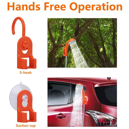 KEDSUM Portable Camping Shower, Camping Shower Pump with Dual Detachable USB Rechargeable Batteries, Portable Outdoor Shower Head for Camping, Hiking, Traveling GFS-1701