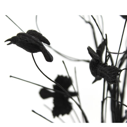 Department 56 Halloween Accessories for Village Collections Murder of Crows Tree Figurine, 10.04 Inch, Black