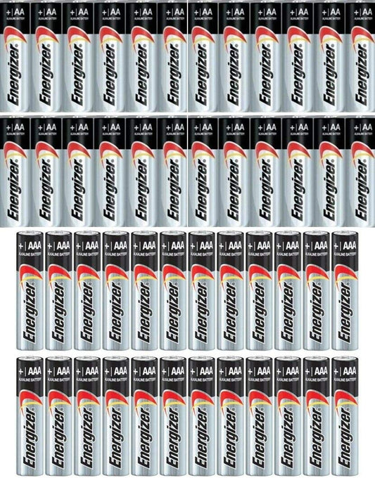 Combo 24x AA + 24x AAA Energizer Max Alkaline E91/E92 Batteries Made in USA Exp. 2023 or Later ((Bulk Packaging)