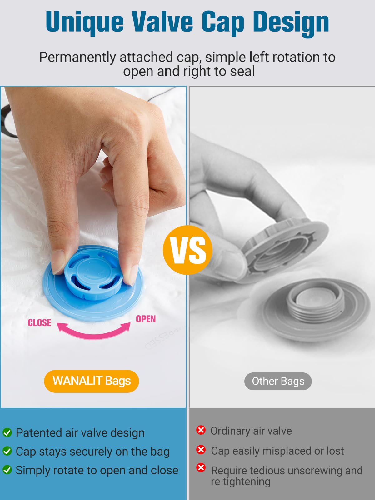 Vacuum Storage Bags with Electric Air Pump, New Air Valve Combo 15 Pack Compression Bag, Space Saving Vacuum Sealer Bags for Clothes, Blanket, Duvets, Pillows, Comforters, Travel, Two Compressing Ways