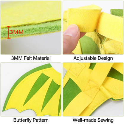Dragon Wings for Dogs Cats, Dog Halloween Costumes- Funny Pet Dog Costume Wings for Party, Dinosaur Theme Wings Christmas Cosplay Cat Small Medium Puppy Photo Props Dress up Accessories