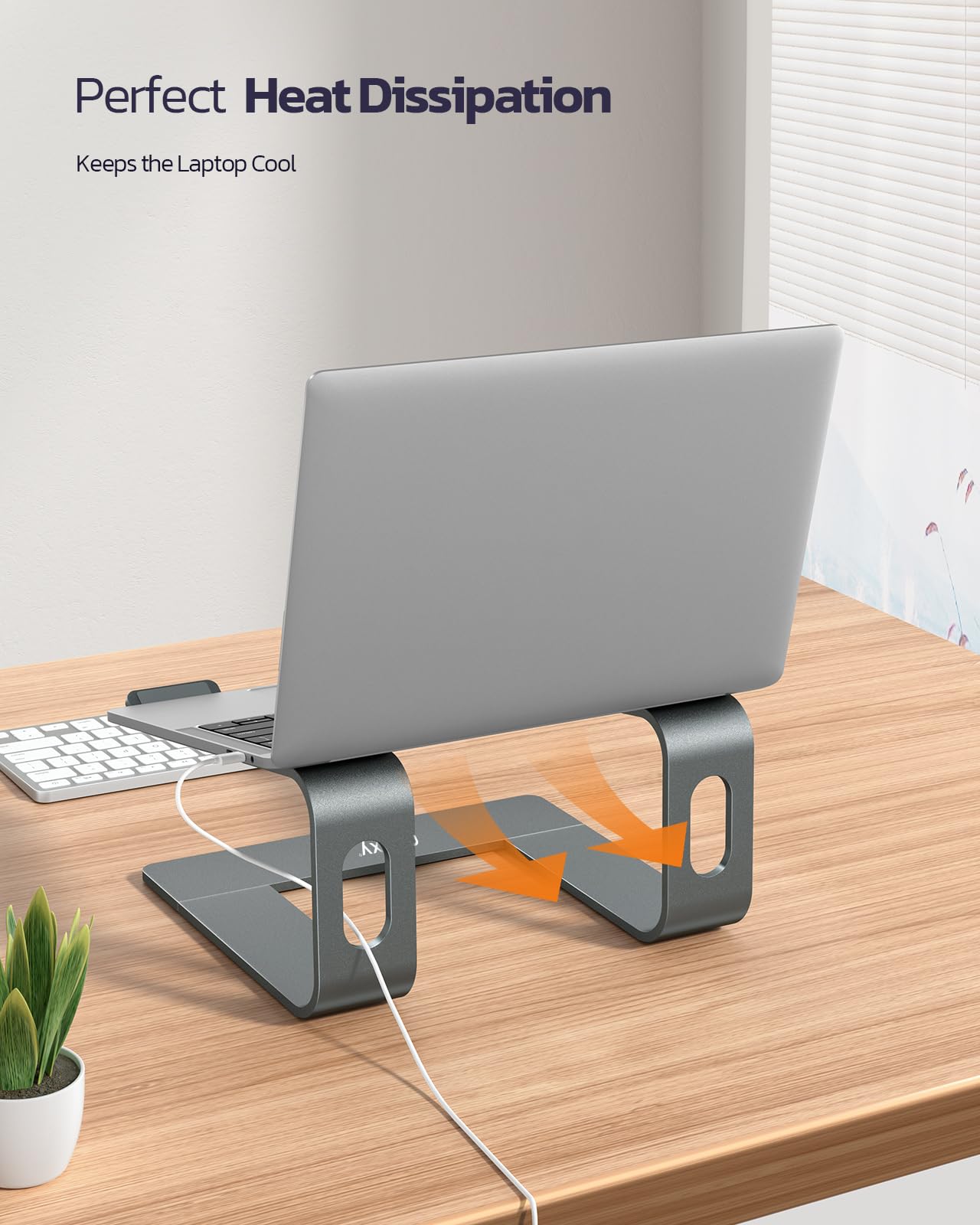 Nulaxy Fully Aluminum Laptop Stand, Detachable Ergonomic Laptop Holder Mount Computer Riser for Desk, Notebook Stand Compatible with MacBook, Dell XPS, All 10-16" Laptops - Gray