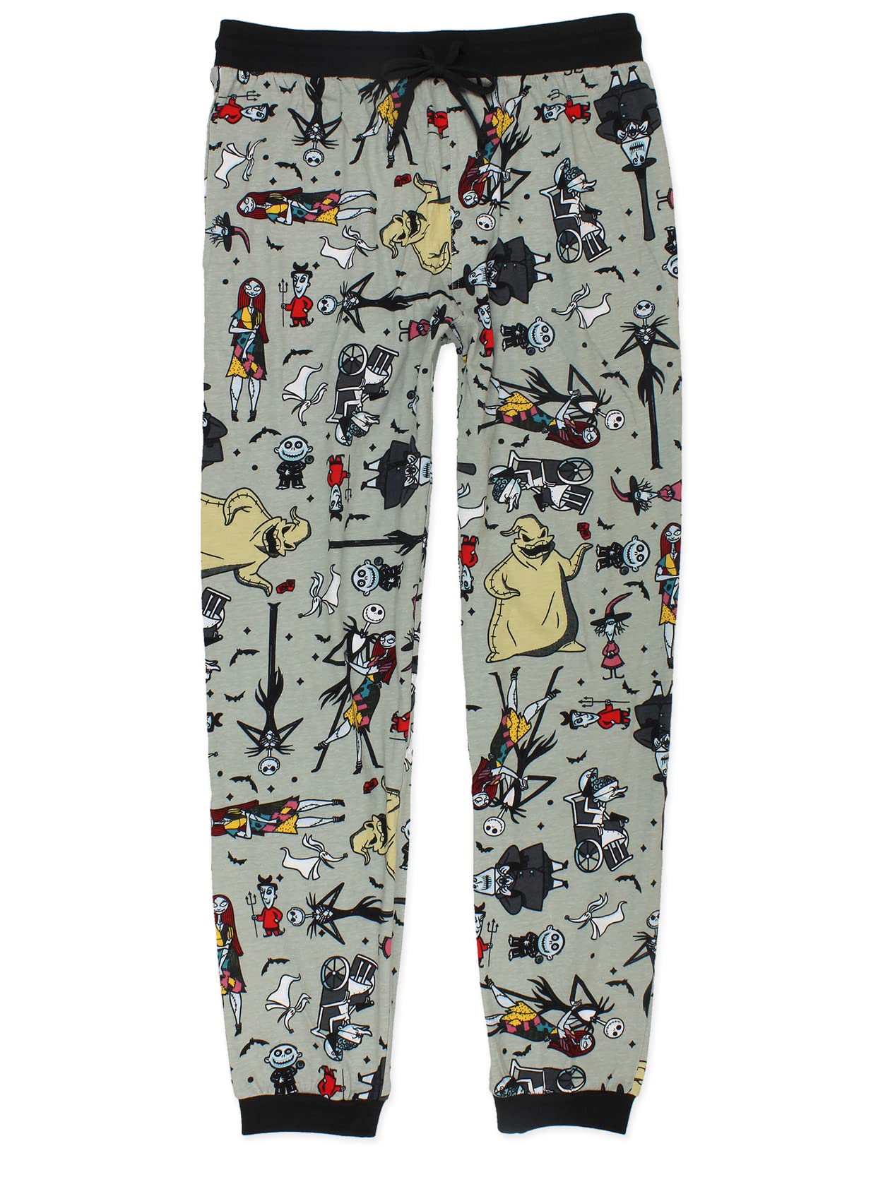 Disney Nightmare Before Christmas Mens Holiday Jogger Lounge Pajama Pant (Medium, Grey)