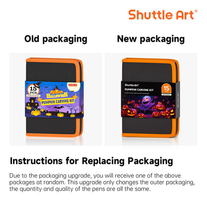 25 PCS Halloween Pumpkin Carving Kit, Shuttle Art 15 PCS Professional Premium Quality Stainless Steel Pumpkin Carving Tools with 10 Pumpkin Stencils Carrying Case for Kids Adults Sculpting and Carving
