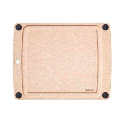 Epicurean All-In-One Cutting Board with Non-Slip Feet and Juice Groove, 14.5" × 11.25", Natural/Black