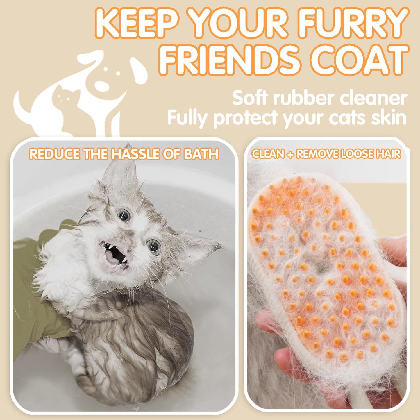 4 in 1 Cat Steam Brush for Shedding, Rechargeable Steam Cat Brush With Rotating Handle, for Massaging and Cleaning Shedding Pet Hair, for Cats Dogs (White)