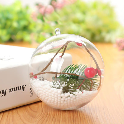 10 Pcs Christmas Ornament Balls, Clear Plastic Fillable Ornament Ball, 70 mm DIY Bath Bomb Mold Set Acrylic Ball Baubles for Christmas Tree, Halloween, Holiday, Wedding, Party, Home Decor