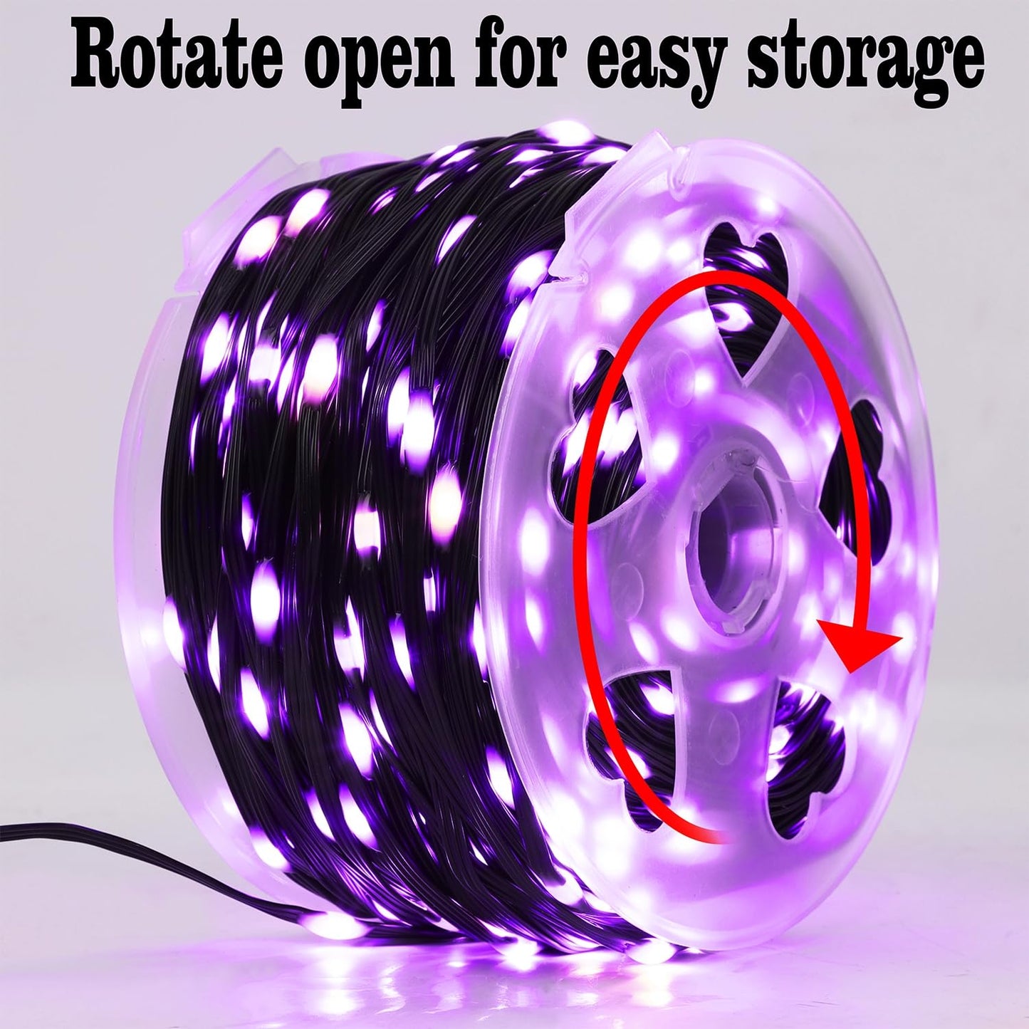 WATERGLIDE Extra Long 328 FT Halloween Lights, 1000 LED Outdoor Fairy String Light, Green PVC Copper Wire Christmas Lights, Plug in 8 Modes & Waterproof for Tree Party Home Yard Decor, Purple
