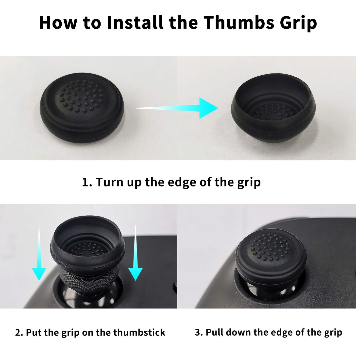 eXtremeRate PlayVital Guardian Edition Black Ergonomic Soft Anti-slip Controller Silicone Case Cover for Xbox Series X/S, Rubber Protector Skins with Joystick Caps for Xbox Core Wireless Controller