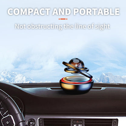 Kwak's Car Air Freshener Solar Energy Rotating Refillable Air Purifier for Car Interior Dashboard Autorotation Decoration Accessories(black)