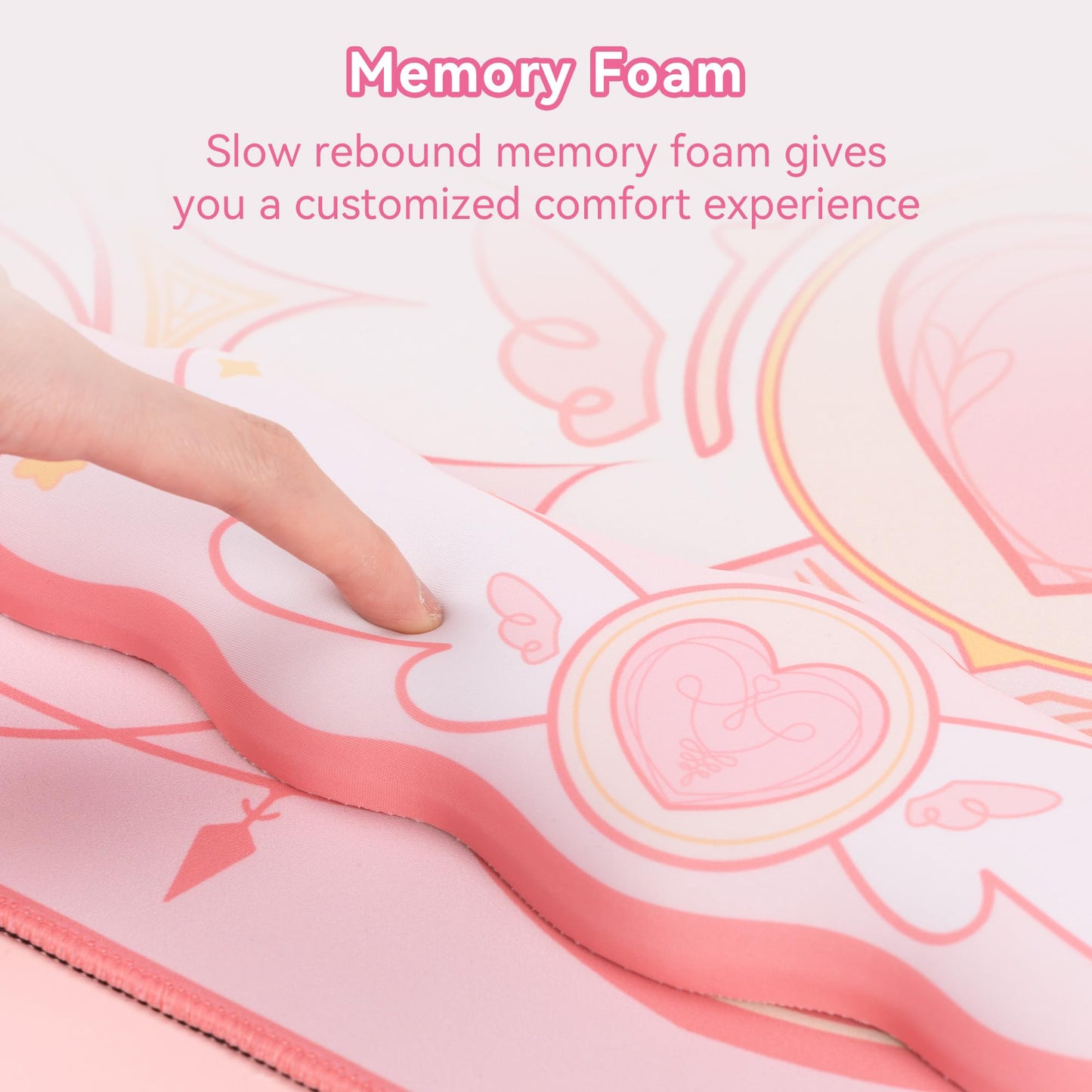 GeekShare Kawaii Mouse Pad Wrist Rest Support Set - Non-Slip Rubber Base Desk Mat and Memory Foam Wrist Rest for Keyboard and Mouse,Perfect for Gaming,or Home Office Work - Star Wings Series