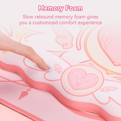 GeekShare Kawaii Mouse Pad Wrist Rest Support Set - Non-Slip Rubber Base Desk Mat and Memory Foam Wrist Rest for Keyboard and Mouse,Perfect for Gaming,or Home Office Work - Star Wings Series