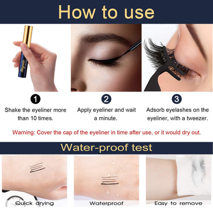 3D Magnetic Eyelashes Natural Look with Eyeliner Kit - 7C SEVENCROWN Magnetic Lashes - Upgraded 4 tubes of Liner - 10 Pairs Reusable False Eyelash Kit with Applicator Easy to Apply.