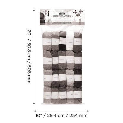 Caron Little Crafties Acrylic Mini Yarn Multipack 20 Count (Pack of 1) – Knitting, Crocheting & Art Projects – Machine Washable & Dryable – Durable Light Weight Yarn Kit