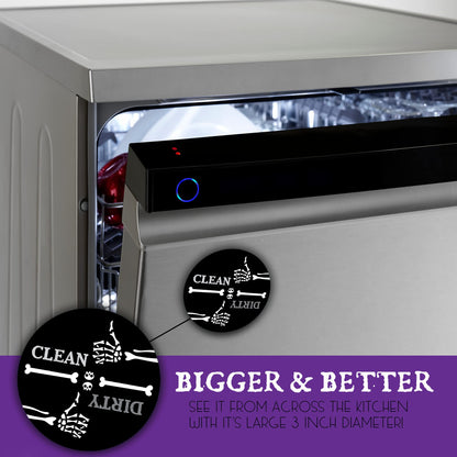 Creepy Skeleton Hand Thumbs Up/Down Dishwasher Magnet – Humorous Gothic Clean/Dirty Sign for Home & Office, Quirky Kitchen Decor, Ideal Gift for Gothic Enthusiasts