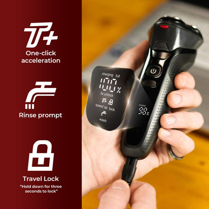 rategist Electric Razor for Men Cordless: 3-in-1 Electric Shaver for Face/Beard/Nose/Sideburns - IPX7 Waterproof Travel Kit - Precision Blades & Turbo Speed