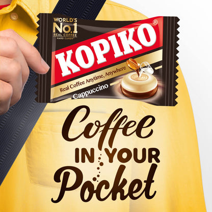 Kopiko Coffee & Cappuccino Candy – Bold-Tasty Hard Candy from Indonesia with Real Coffee Extract – A Satisfying Boost for On-the-Go Energy (2-Pack, 4.23oz Each)