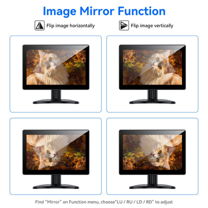Eyoyo 10 Inch Touchscreen Monitor, Raspi Touch Screen, Small VGA AV HDMI Monitor, Portable IPS Display for CCTV DVD PC Laptop POS Systems with Speakers