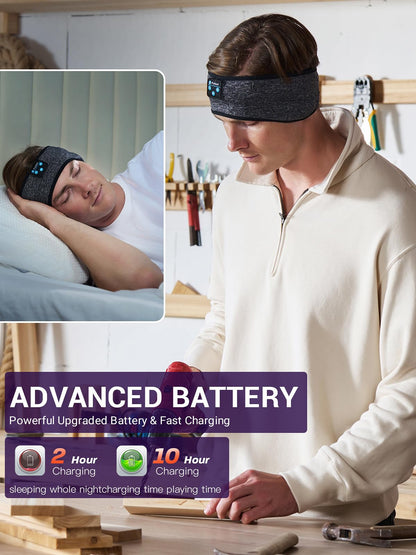 Fulext Sleep Headphones Bluetooth Headband,Sleeping Headphones Sports Headband, Long Time Play Sleeping Headsets with Built in Speakers Perfect for Workout,Running,Yoga