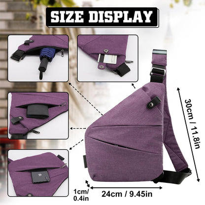 GDOKKNY Anti Theft Crossbody Bag for Women Personal Flex Travel Bag Anti-Theft Cross Body Bag Sling Chest Bag for Men （Black）