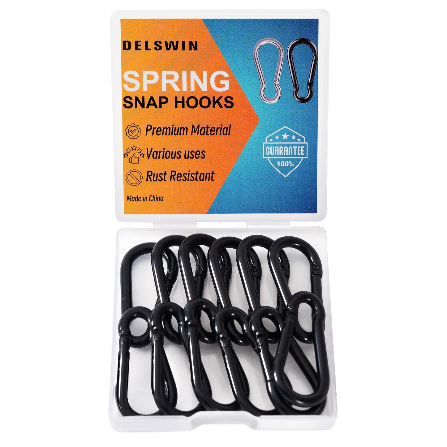 12 Pcs Carabiner Clip Spring Snap Hook - M4 1.57 Inch Heavy Duty Snap Hooks Quick Link for Bird Feeders or Dog Leash & Harness, 110 lbs Capacity