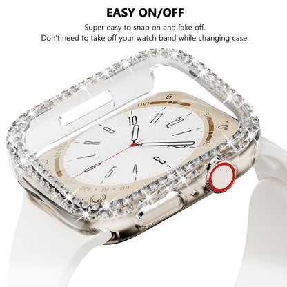 3Pack Rc-Z for Apple Watch Series 9 8 7 45mm Bling Bumper Case Women, Diamond Protective Frame for iWatch iPhone Watch 45 mm Accessories
