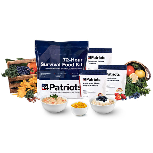 4Patriots 72-Hour Survival Food Kit: Emergency Food Supply Designed to Last 25 Years, 20 Servings