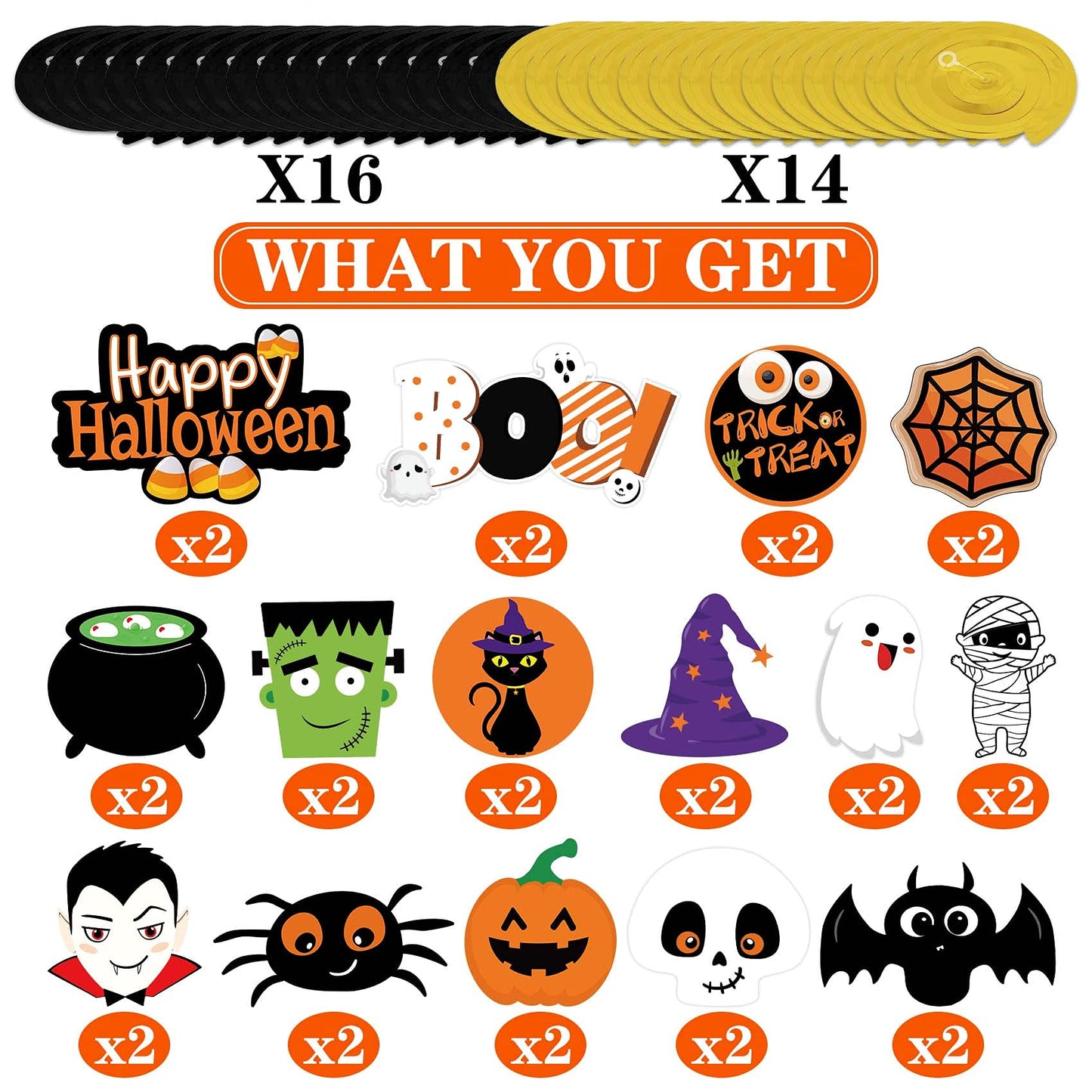 Halloween Hanging Decorations 68PCS Halloween Decorations for Classroom Hanging Ghost Pumpkin Ceiling Decor Indoor